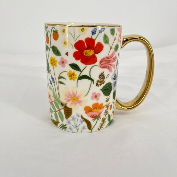 Rifle Paper Co. Floral‎ Ceramic Mug With Gold Handle - Picture 1 of 5